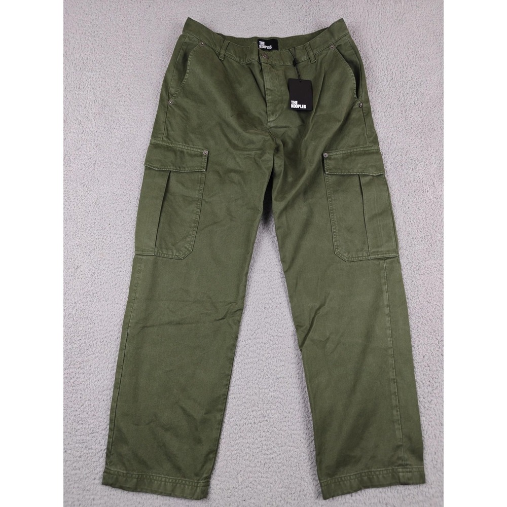 The Kooples Pants Mens 40 34x30 Green Cargo Canvas Cotton Straight Leg Casual